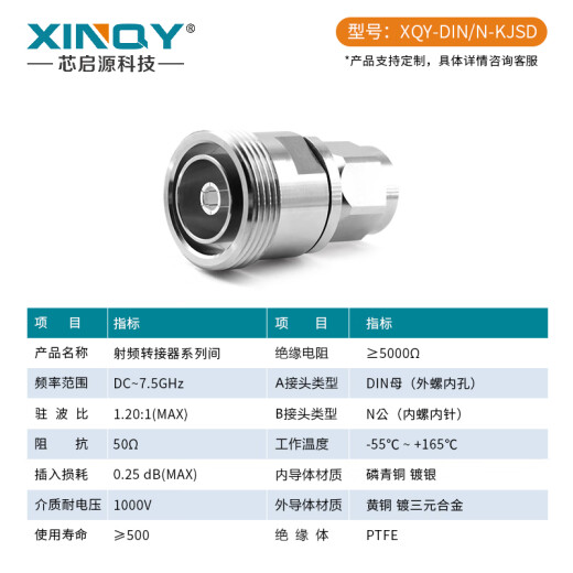 XINQY Xinqiyuan L29-N-KJ coaxial adapter 7.5GDIN7/16 mutual JJ female L16 adapter DIN-N-KJSD