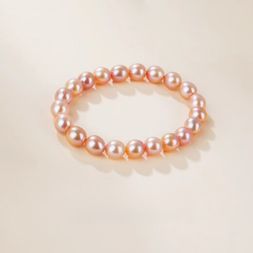 Yumeihe Natural Freshwater Shijia Pearl Bracelet Perfect Round Flawless Pearl Bracelet as a Mother's Day Gift for Mom White Pearl Bracelet 7-8mm x 18cm