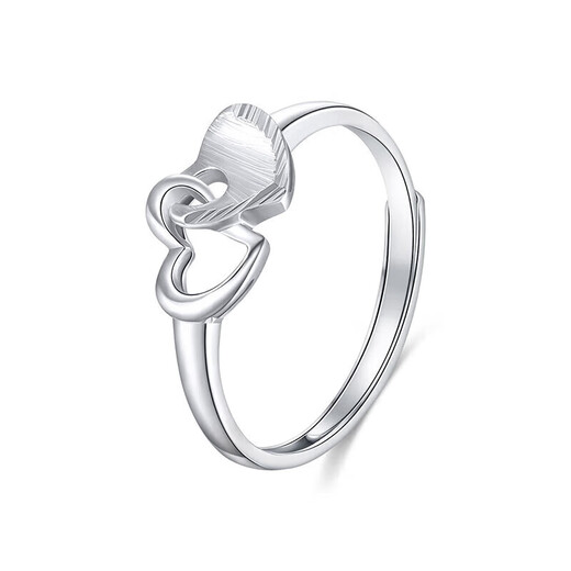 Mengjinyuan platinum ring PT950 heart-to-heart platinum ring romantic love index finger ring women's birthday gift
