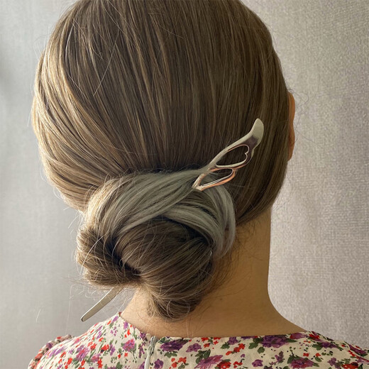 Baozha imported from South Korea Yin Jinghan's same style metal hairpin, national style elegant hairpin, versatile simple retro hairpin, wing style gold ready-made