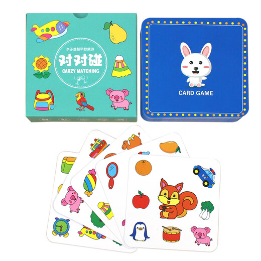 Télic Crazy Touch Card Memory Trouver le même jeu de société Board's Train’s Training Toys Focus Interactive Card 2025 54 Images + 54 Animaux + 54 fruits et légumes et noix
