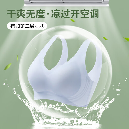 猫人（MiiOW）孕妇内衣孕期专用超薄款美背心舒适无痕产后哺乳文胸罩女士夏季 浅蓝 L 【适合105-120斤】