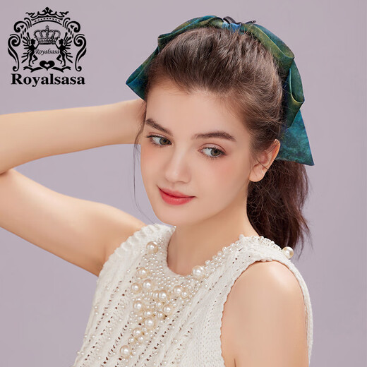 Royal sasa royal sasa hair accessories high-end oversized bow hairpin ink smudged splicing back head hair accessories hair grab clip