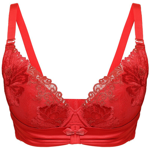 莱特妮丝（Lightness）  玥色佳人保养型 3/4杯侧推聚拢文胸红色内衣女本命年 F1276 红色 70C