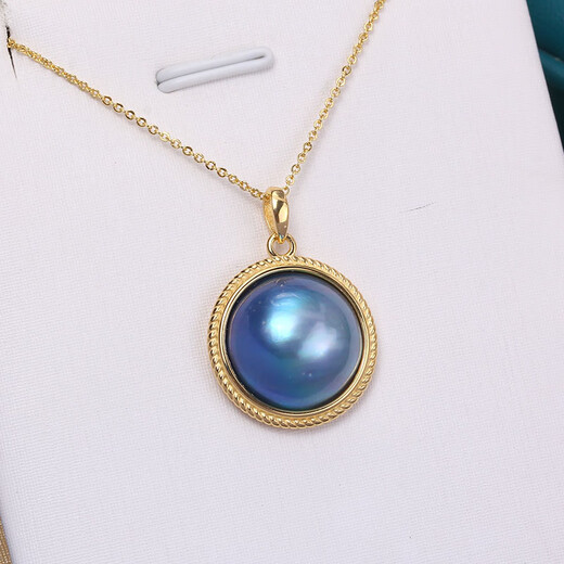 Nanzhi DIY pearl accessories empty support S925 sterling silver twist Mabe pearl necklace pendant jewelry simple temperament for women gold (universal buckle) 14.1mm does not contain beads