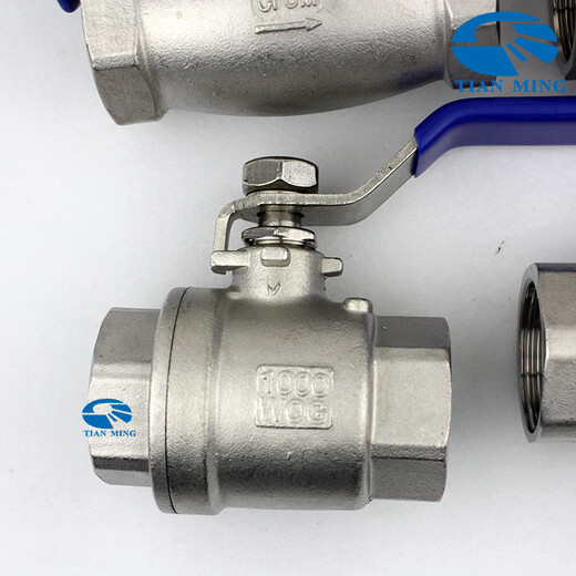 3042PC two-piece ball valve NPT thread internal thread straight thread G stainless steel two-piece Q11F soft seal 304 NPT1/4 DN8 L=51mm 19