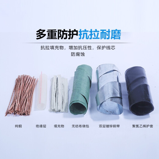 Guochao YJV22-0.6/1KV copper core national standard armored power cable 2 cores 3 cores 4 cores 5 cores 10162535 square meters 2 cores 6 square meters