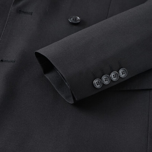 HAIPAIHAOYU suit men's double-breasted business formal wear waffle neckline slim suit professional suit banquet dress double slit 9902 black 175A