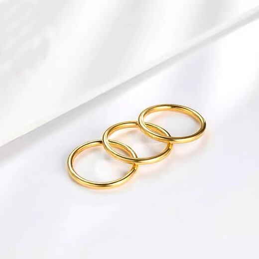 Jin Xiaoxiu gold ring Sansheng Sanshi pure gold 999 smooth plain ring classic strip ring fashion gift for girlfriend 1g, if the gold is heavy, return the less and make up, smooth ring ring No. 11 ring