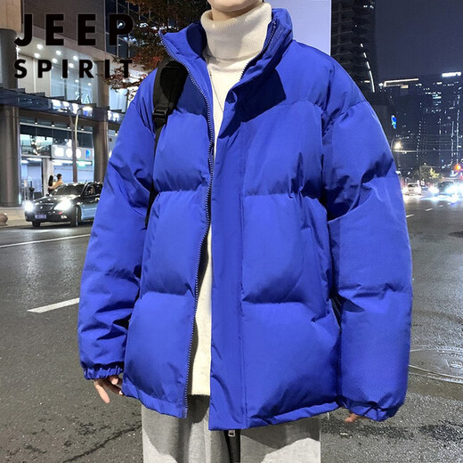 JEEP SPIRIT winter down jacket men's American trend 2024 new trendy student loose large size stand-up collar thickened jacket black stand-up collar normal size XL recommended 135-150Jin Jin equals 0.5 kg
