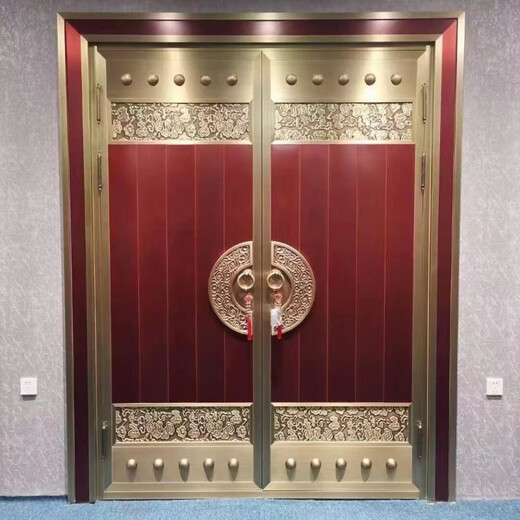 维诺亚钢门304镀钢豪华中式农村别墅庭院自建房堂屋双开四开大门 钢铜材质0.8厚度 色卡