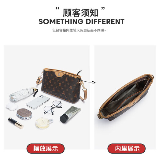 Old man's head bag, women's bag, gift to mother, high-end single shoulder crossbody bag, fashionable and versatile presbyopic small square bag 38 Women's Day gift, coffee color small bag