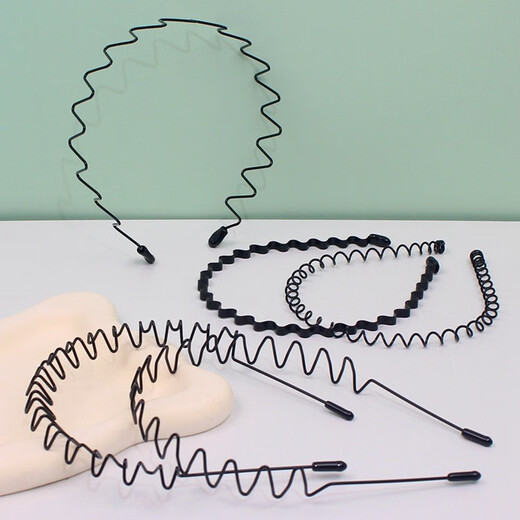 Hua She Shang Unisex Sports Invisible Anti-Slip Hairband Headband Back Head Metal Wave Hairpin Headband 2025 Hair Accessories Twist Style/Invisible Hairband-Unisex