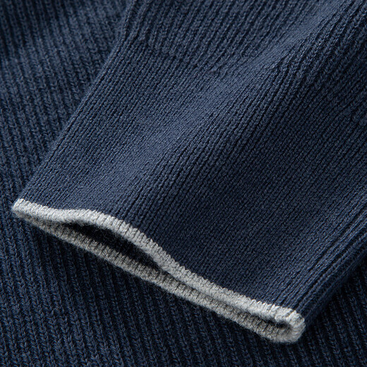 Dongbolini Men's New Autumn and Winter Relaxed Polo Style Wool Sweater Lapel Solid Color Sweater Twilight Blue One Size 52