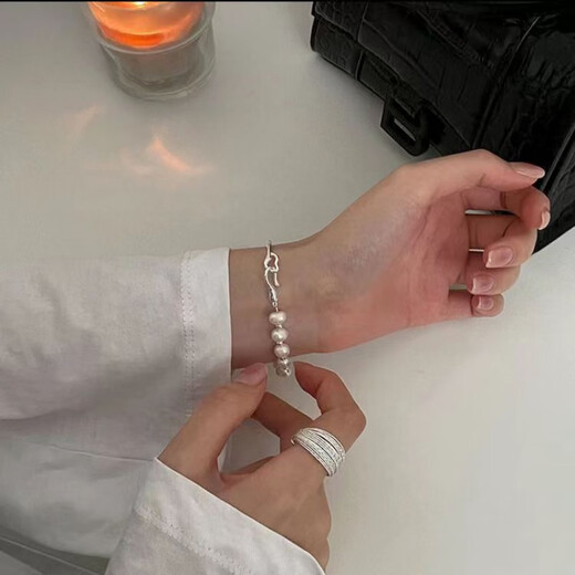 仿巴洛克异形珍珠手链拼接手镯女轻奢小众简约气质百搭感手镯 仿珍珠手链