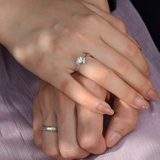 DR Proposal Diamond Ring Platinum JUSTYOU Simple Luxury Star Wish Festival Gift 20 Points H Color SI1 Round Diamond