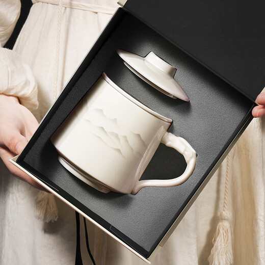 Eight Thousand Lines Tea Cup Ceramic Tea Cup Tea Water Separation Personal Mid-Autumn Festival Gift Teacher Men's Holiday Souvenir Gift