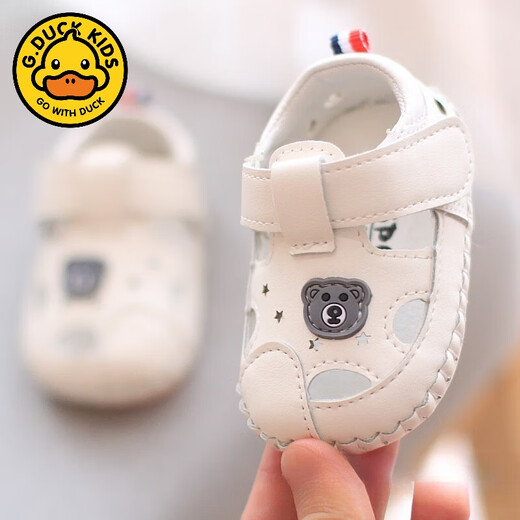G.duck baby sandals summer baby shoes men's soft sole non-slip one year old infant shoes 6-12 months female toddler shoes 8 ZB-10 gray 15 inner length 11.5 cm