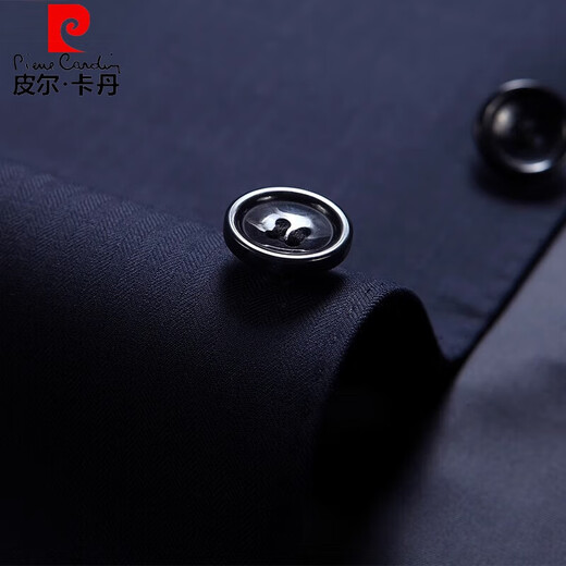 Pierre Cardin brand high-end worsted wool suit men's suit business slim formal suit jacket straight trousers two-piece set 7005 navy strip 170 It is recommended that 100 Jin Jin is equal to 0.5 kg -125 Jin Jin is equal to 0.5 kg