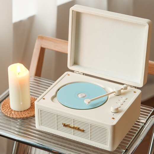 Ask Plus WHATPLUS C300 all-in-one CD player audiophile album player retro CD player record player shape Bluetooth speaker Bluetooth cd player birthday gift C300 retro white 2nd generation + genuine CD