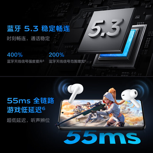 VivoTWS 3i True Wireless Bluetooth Headset Long Battery Life AI Call Noise Reduction Bluetooth 5.3 In-Ear Adapter for Apple, Huawei, and Xiaomi Phones Ink Blue Valentine’s Day Gift