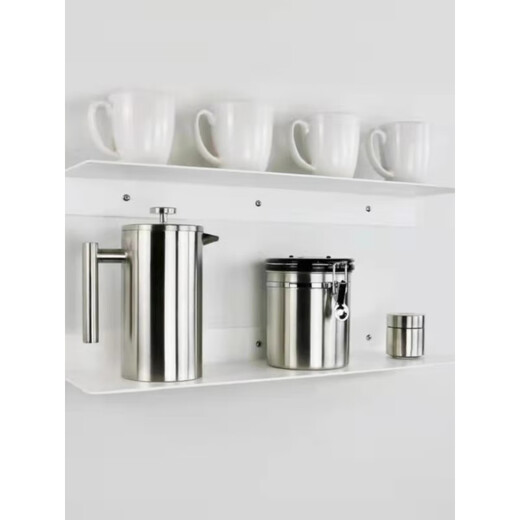 Yiting wall storage rack metal straight layer partition wall decoration rack punch-free shelf living room wall hanging L plate length 100 width 20 height 5 black