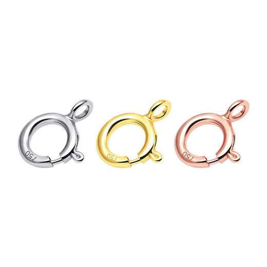 Feiyu Fat Donglai same style 18k gold connecting buckle head, closed style, necklace buckle spring buckle diy accessories, bracelet head gold, closed style, 4.5mm spring buckle (white gold)