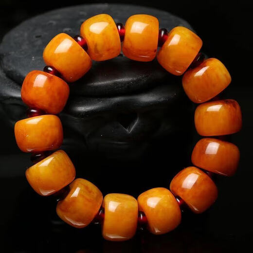 Second generation beeswax bracelet natural amber chicken fat yellow bracelet men's and women's rough stone optimization style five (men's barrel beads) bead size 20*2 0 default 1