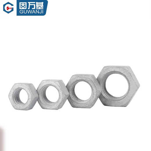 Guwanji GB6170 hot-dip galvanized nut hexagonal nut 8.8 grade high-strength hot-dip galvanized reamed screw cap accessories complete list blue zinc-8 M4 100 pieces