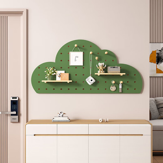 Yisijia storage hole board entrance wall storage rack wall hanging board entry partition storage rack wall display rack cute bear combination black ears 80 180CM