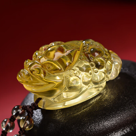 Baoxinfanrui BOSFRU natural citrine golden toad pendant three-legged toad pendant to attract wealth and year of life jewelry for men and women body necklace gift