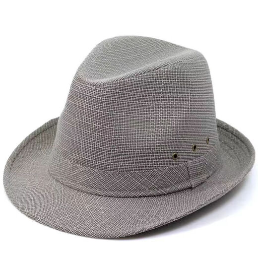 Middle-aged and elderly spring and summer top men's spring and autumn British jazz hat cloth hat spring elderly gentleman hat men dark gray 57 cm