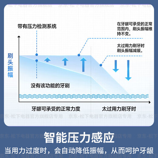 Panasonic Electric Toothbrush Dentist Recommends Intelligent Adult Couple Ultrasonic Electric Toothbrush for Deep Cleaning as a Parent's Day Birthday Gift for Boyfriend and Girlfriend DC14 Blue Soft Brush Head + Teeth Stain Care Brush Head