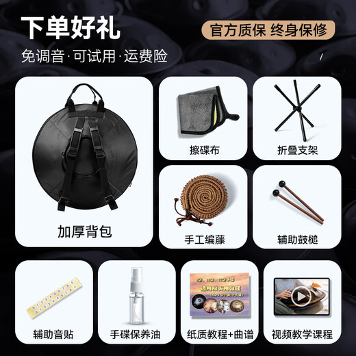 Weiß Dragon Roar Handpan Hand D D Minor Percussion anfängliche Anfänger professionelle Hand D 9 Ton 10 Ton 12 Ton Dunkler Sturm 10 Ton [Advanced Model]