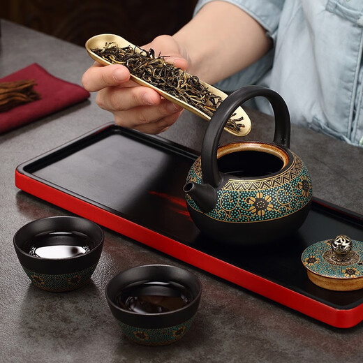 Jiutang pure brass one-piece tea spoon single tea spoon tea spoon tea shovel Kung Fu tea accessories tea spoon high-end pure brass one-piece tea shovel