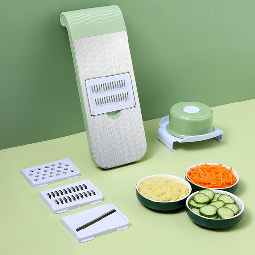 Baijie multi-functional vegetable cutting tool shredder grater kitchen vegetable cutter shredding grater five knives + hand guard