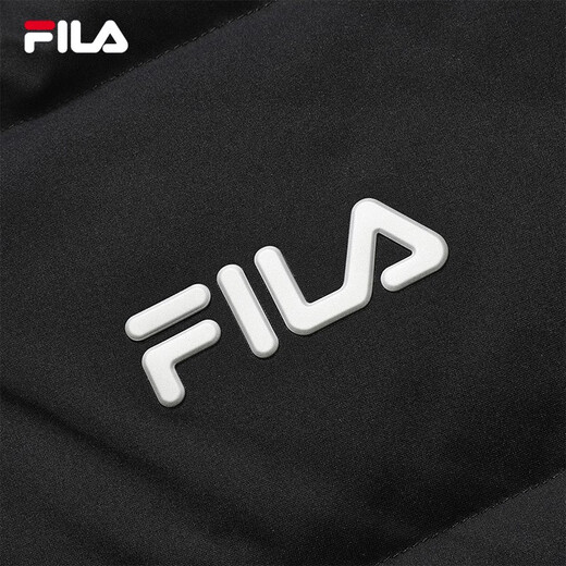 FILA Down Jacket Men's Winter Warm Hooded Sports Casual Long Sleeve Thickened Jacket Cardigan Men's Top True Black-BK XL 180/100A