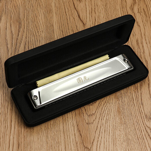 Guoguang Harmonica Japan Import Gong 28 Hole Professional Professional Professional Level High-классная полифоническая полифоническая C-ключа средних лет и пожилые люди 24 Вводной инструмент Harmonica Harmonica Harmonica [Уровень производительности] 24-луночный полифонический F-ключ Matte Black + подарок.