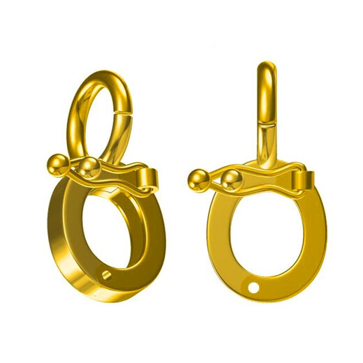 Nanzhi 18k gold buckle head buckle pearl pendant anti-opening buckle gold bracelet necklace pendant empty support diy accessories push buckle pure 18K deep gold color one