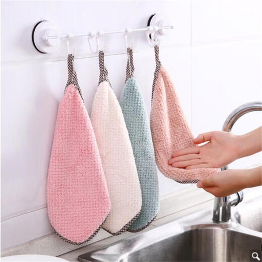 Fanilin hanging pineapple pattern double-sided absorbent rag thickened towel lint-free kitchen dishcloth hanging hand towel 1 piece