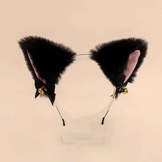 SHANGGE Cat Ears Bell Headband Headband Plush Japanese Fox Ear Headband Cat Girlfriend Maid Cat Maid Headband White with Bells