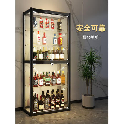 Tianming wine cabinet display cabinet against the wall living room modern simple light luxury new high-end Internet celebrity glass small wine cabinet for home base model 40*40*160 installed and shipped single door
