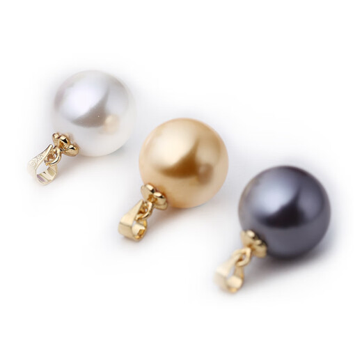 Bhiodha Chinese Valentine's Day gift pearl pendant single without chain necklace silver buckle head plated with 18K gold pink gold base 10-10mm