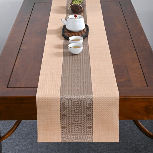 Baipinliang Tea Seat New Chinese Tea Table Mat Tea Table Flag Chinese Style Coffee Table Table Cloth Waterproof Zen Tea Mat High-End Blue 30*240cm Table Length 1.7m-2.0m