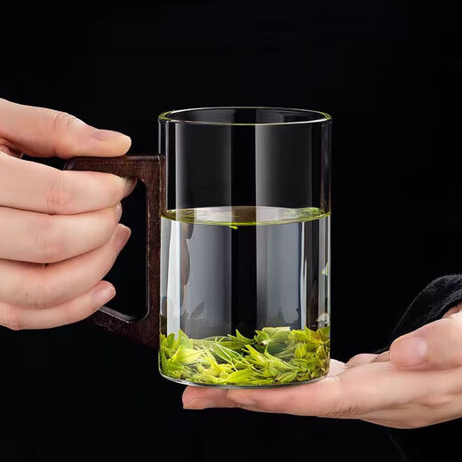 Tea rim tea cup glass cup high temperature heat-resistant green tea cup with handle home office men's mug
