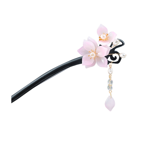 He Jiagong Hanfu headdress, tassel hairpin, fairy style, ancient style, simple updo hair accessories, sandalwood hairpin hairpin, pair of clips