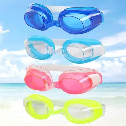 Free nose clip earplugs, swimming goggles for men, women, adults and children, high-definition waterproof and anti-fog goggles, random colors (with nose clip earplugs)