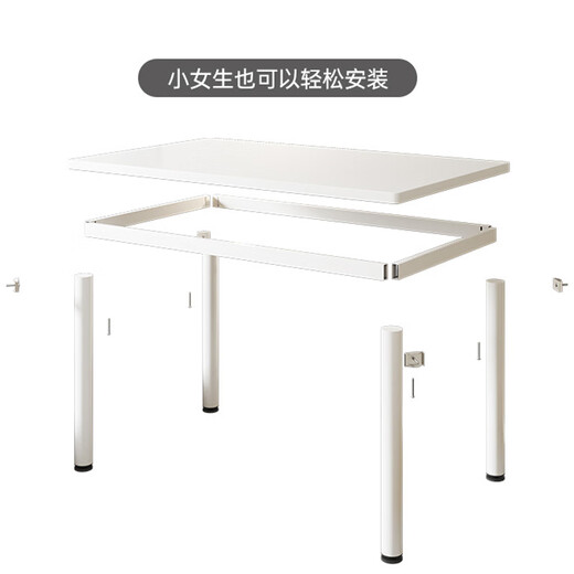 Wooden bottle thickened computer desk bedroom home simple student writing desk study desk rental room office small table thick round table legs 80*40*74cm
