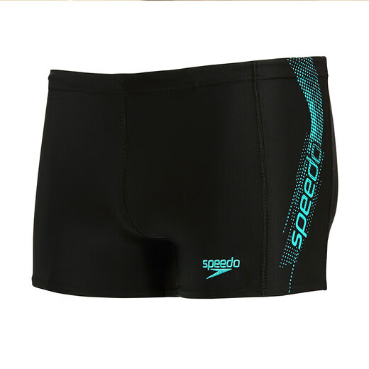 Speedo swimming trunks for men, dynamic large label elastic quick-drying non-fitting anti-chlorine boxer swimming trunks medium gray blue 34