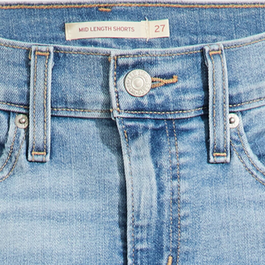 Levi's Levi's women's ripped slim fit trendy slim dopamine personality fashion blue denim shorts blue 27